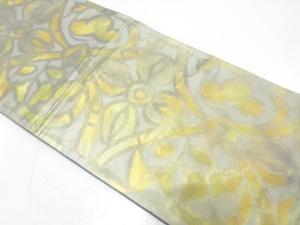 花更紗模様織り出し　袋帯